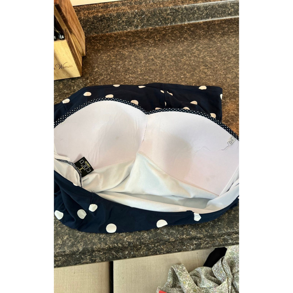 Navy Blue Polka Dot Swimsuit Size 20 - Picture 8 of 9